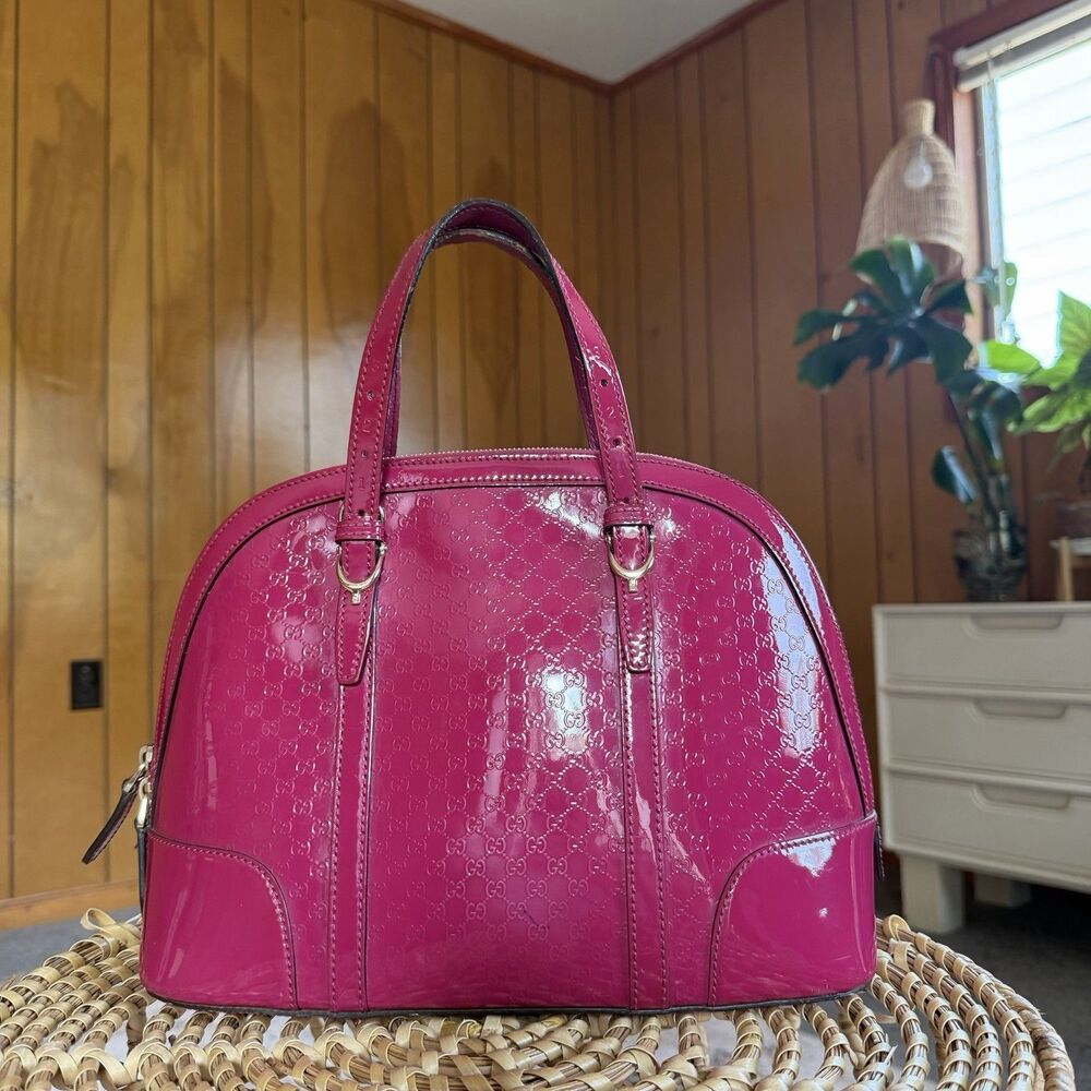 Gucci Microguccissima Pink Patent Leather Nice Dome Bag Pre-Loved Authentic - Picture 4 of 16